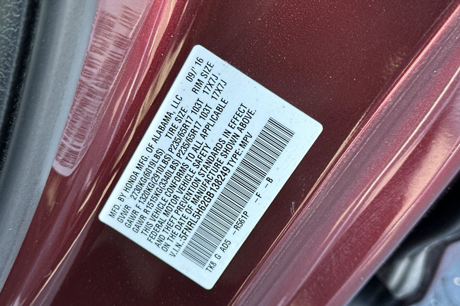 2016 Honda Odyssey EX-L