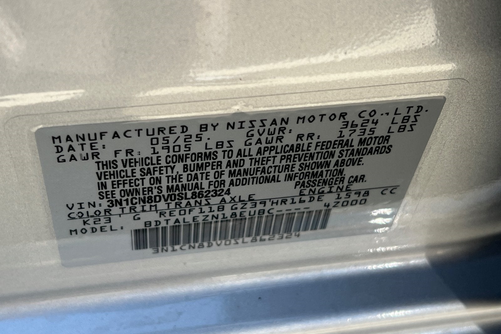 2025 Nissan Versa 1.6 S